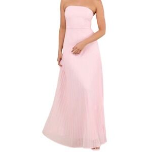 LULUS Strapless Pleated Maxi Dress Pink Flowy Formal Evening Gown NWT‎ XS
